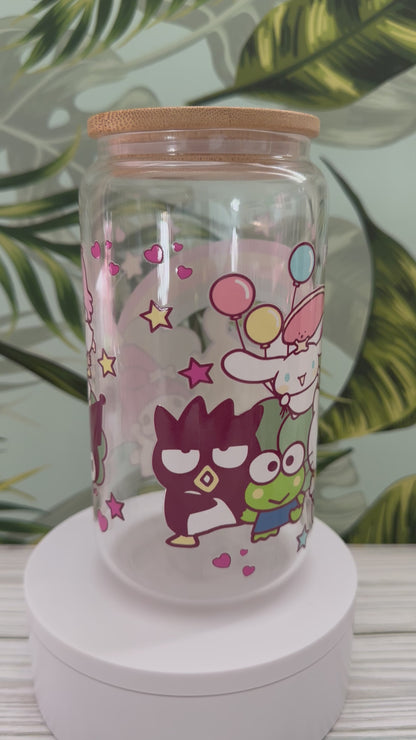 Sanrio Group with Rainbow 16oz Glass Libbey Can