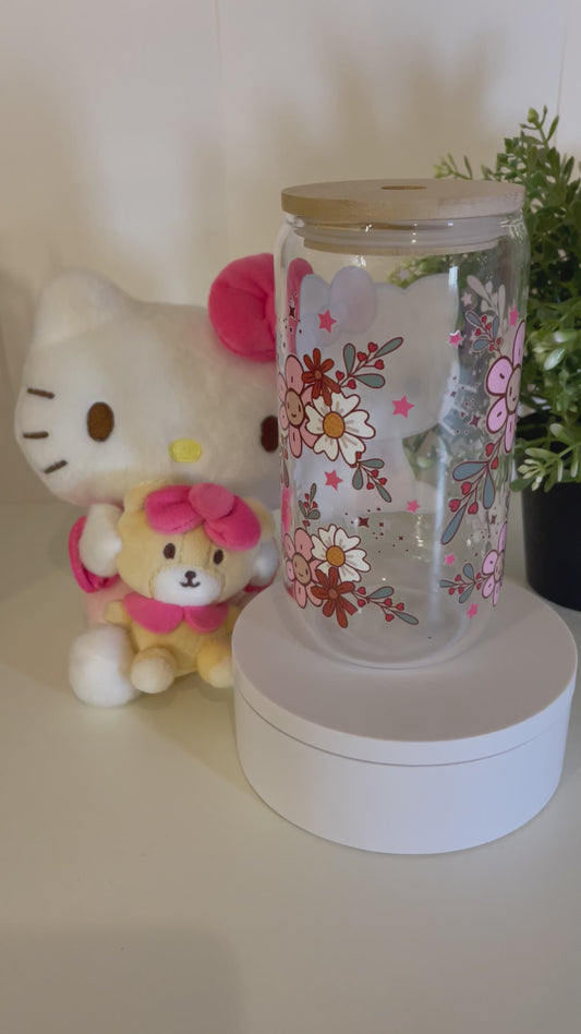 Spring Hello Kitty 16oz Glass Libbey Can